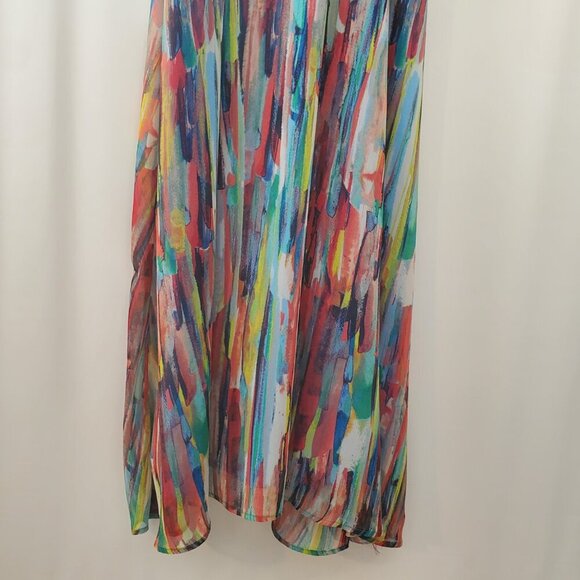Jack, Size 4, Watercolor adjustable spaghetti strap, elastic waist maxi dress - Picture 3 of 9